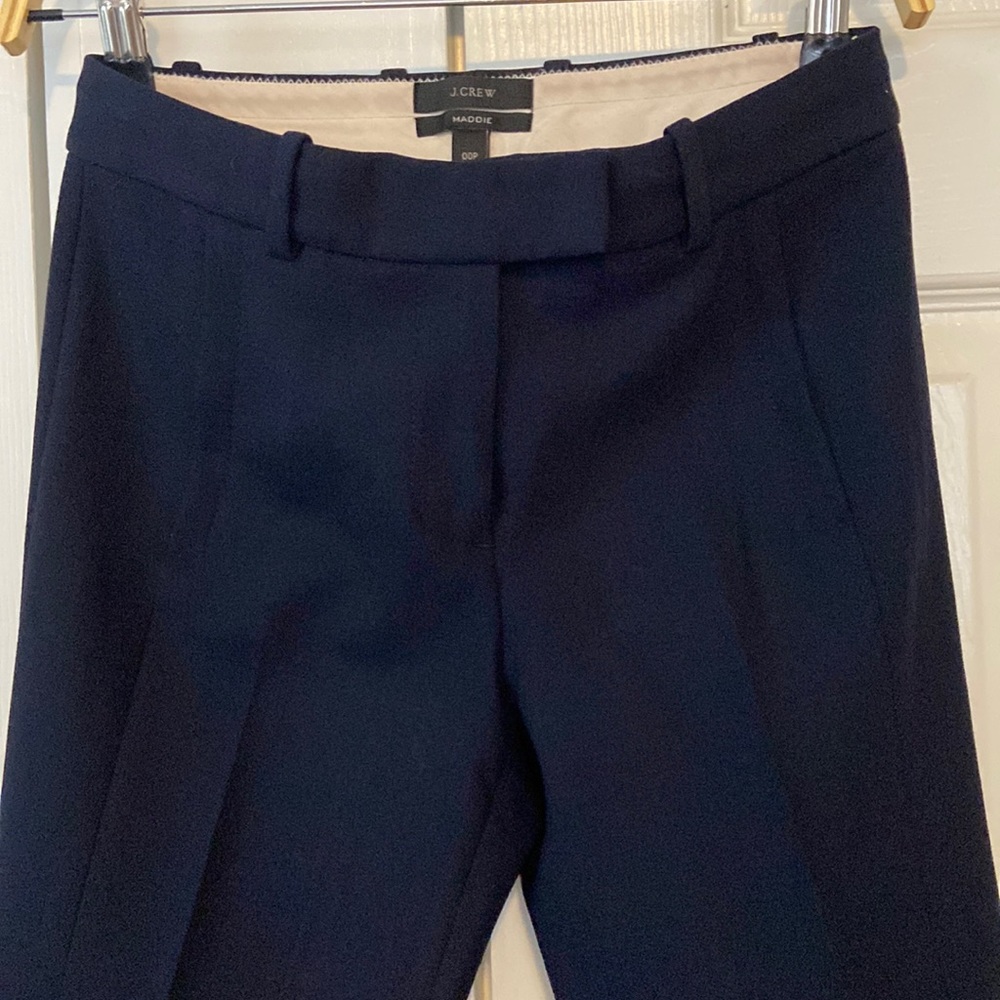 J.crew Maddie navy wool ankle length pants 00p